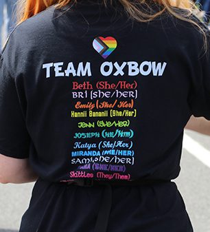 Cooley Dickinson Hospital's Oxbow staff at a Pride Parade.