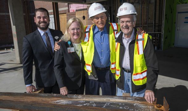 Ethan Chapin, MD, Cooley Dickinson’s Interim President and COO Debra H. Rogers, MSM, Harold Grinspoon, and Emergency Department campaign honorary chair Thomas O’Brien.