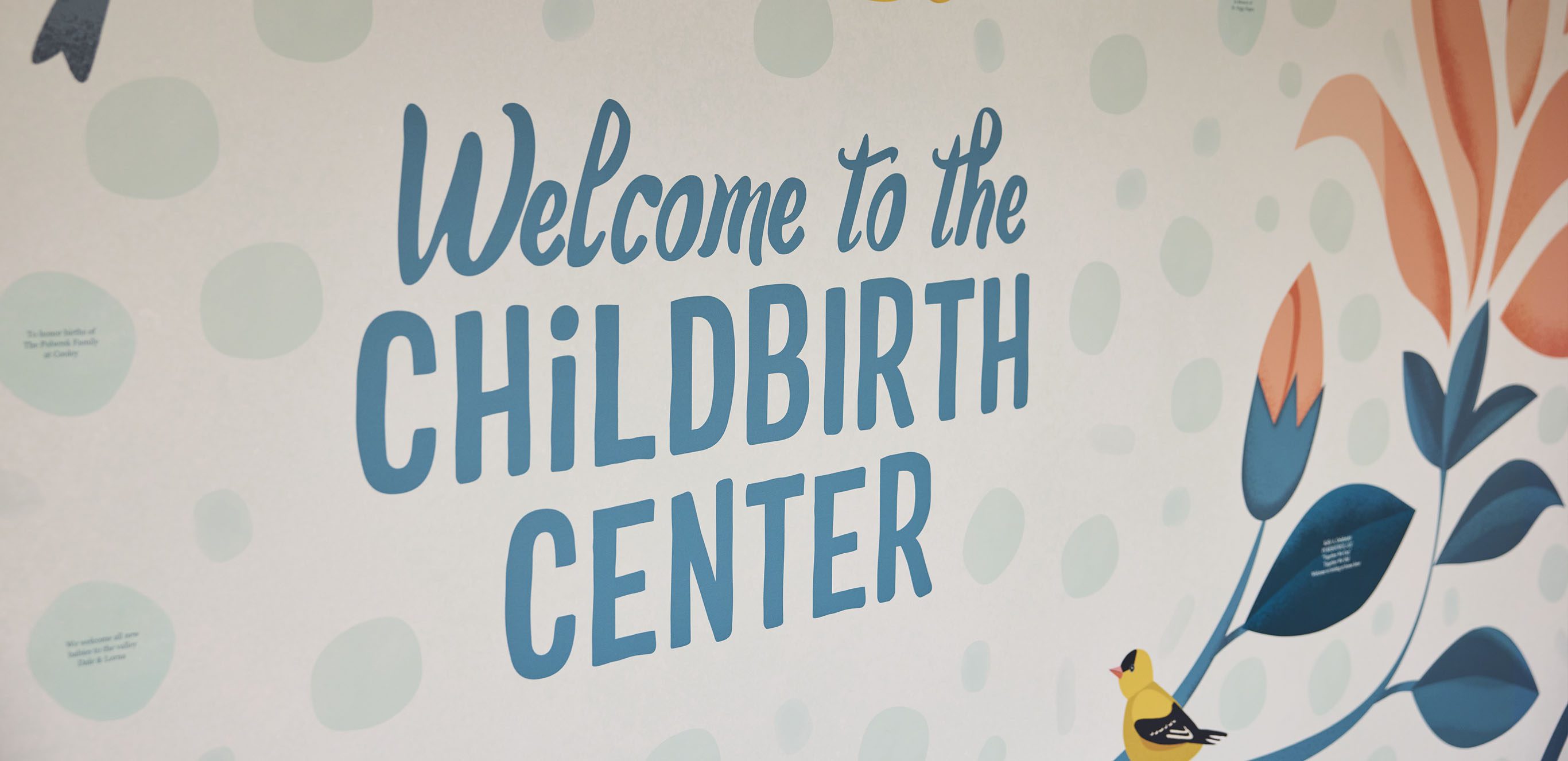 Mural at the entrance of the Childbirth Center